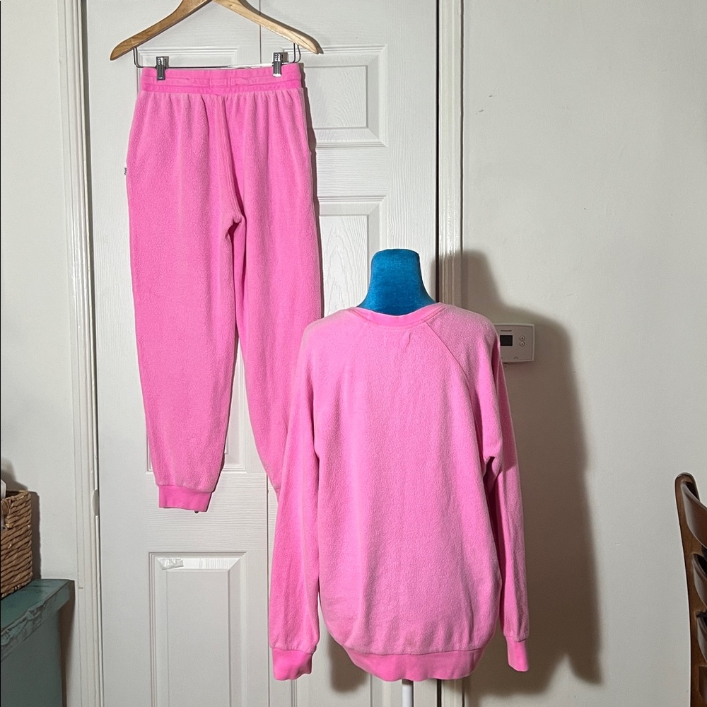 FEAT 2 Piece Sweatshirt & Jogger Set Pink Blanket blend - Picture 4 of 7